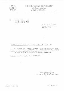 POLICIE ČESKÉ REPUBLIKY, Správa hlavního města Prahy, Dopravní inspektorát, P. O. Box 51, 140 21 Praha 4. Č.j.: PSP-36-64/DI-4-2005, PSP-36-73/DI-4-2005, PSP-3…