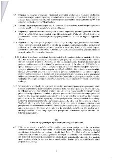 Strana 3 smlouvy obsahující body 3.7 až 4.1. Body 3.7-3.12 definují pravidla pro čerpání finančních prostředků, vracení prostředků, výpověď smlouvy, omezení po…