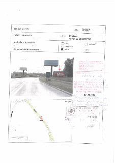 Situace umístění č. 9187, město: Praha 09, ulice: Kbelská 150 m za ČS OMV, DC. Číslo jednací: OVÚR 26.816/02/Rj. Obsahuje fotografii místa s vyznačeným bodem a…