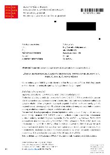 Předběžné vyjádření odboru ochrany prostředí Magistrátu hlavního města Prahy k projektu „ÚSTAV HEMATOLOGIE A KREVNÍ TRANSFUZE: NOVOSTAVBA BUDOVY C“, parc. č. 1…