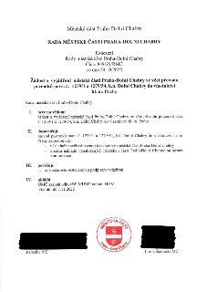 Usnesení Rady městské části Praha-Dolní Chabry č. 848/25/RMČ ze dne 29. 10. 2025 ve věci žádosti o vyjádření k převodu pozemků parc. č. 1279/1 a 1279/54, k.ú.…