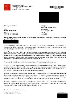 Naskenovaná stránka textového dokumentu: Hlavní město Praha, Magistrát hlavního města Prahy, Odbor majetkových agend, Oddělení ekonomicko - administrativní. Vy…