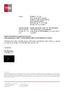 Úřední vyjádření společnosti Technická správa komunikací hl. m. Prahy, a.s. (TSK) ze dne 15.03.2024. Adresát: Magistrát hl.m. Prahy, Odbor hospodaření s majetk…
