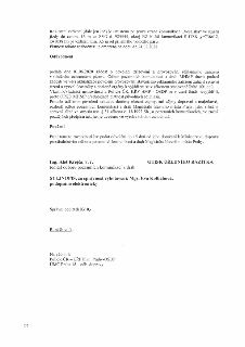 Naskenovaná stránka textového dokumentu (rozhodnutí): Reklamní zařízení (dále jen RZ) je umístěno po pravé straně komunikace „Veselská“ ve směru jízdy do centr…