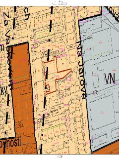 Katastrální mapa území k.ú. Žižkov. Mapa zobrazuje parcelní čísla pozemků (např. 3028, 3033/5, 3031/20, 3082, 3089, 3092, 3355/1 atd.) a názvy ulic: 'Za Vackov…