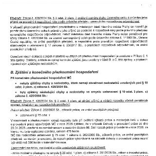 Zpráva z přezkoumání hospodaření městské části (MČ): 1. Předmět: Zákon č. 420/2004 Sb. § 2 odst. 2 písm. i) - ověření poměru dluhu k příjmům (pro MČ Prahy se n…
