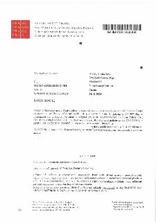 HLAVNÍ MĚSTO PRAHA, MAGISTRÁT HLAVNÍHO MĚSTA PRAHY, Odbor pozemních komunikací a drah, Oddělení silničního správního úřadu. Váš dopis zn./ze dne: -, Vyřizuje/l…