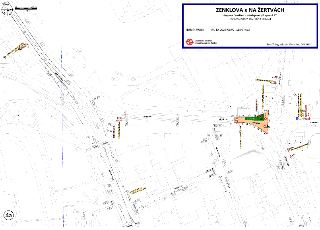 ZENKLOVA x NA ŽERTVÁCH, dopravní značení v místě prací při opravě TT (výměna výměn 802/14P a 802/6L). TERMÍN PRACÍ: 04. 10. 2026 (06:00 - 18:00 hod.). Dopravní…