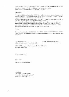 Druhá strana úředního rozhodnutí odboru pozemních komunikací a drah MHMP. Obsahuje: technické parametry umístění (souřadnice S-JTSK y=738074, x=1051266, vzdále…