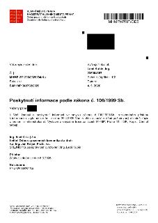 Úřední dopis Magistrátu hlavního města Prahy, Odbor pozemních komunikací a drah, ze dne 4. 5. 2026. Předmět: Poskytnutí informace podle zákona č. 106/1999 Sb.…