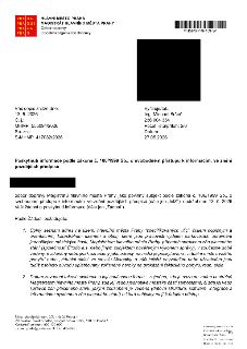 Úřední dokument Magistrátu hlavního města Prahy, odboru dopravy, ze dne 27. 5. 2026. Předmět: Poskytnutí informace podle zákona č. 106/1999 Sb., o svobodném př…
