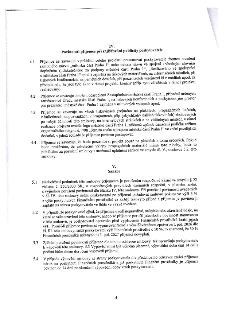 Část smlouvy obsahující články IV. a V. Článek IV. 'Povinnosti příjemce při zajišťování publicity poskytovatele' specifikuje povinnost uvádět název 'městská čá…