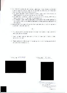 Dodatek ke smlouvě, strana 2/2. Obsahuje smluvní pokuty: a) 1 000 Kč za každý den porušení účelu nájmu, b) 1 000 Kč za každý den porušení ostatních podmínek, c…