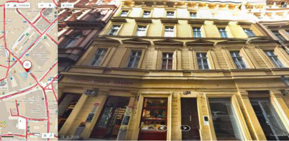 Fotografie budovy a výřez mapy s vyznačenou polohou v rámci územního řízení.