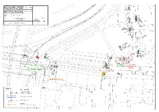Situační nákres plánu stavby dopravního značení. Místo stavby: Praha 6 - Parléřova, datum: 14.9.26, měřítko: 1:500, akce: CYKLO BV Parléřova č. akce 3005. Obsa…