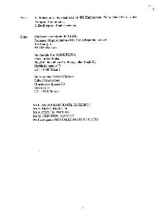 Naskenovaná stránka textového dokumentu (rozdělovník dopisu). Encl.: 1. Protection of Personal data by DG Employment Policy Audit Units at the European Commiss…