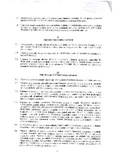 Druhá strana smlouvy o poskytnutí finančních prostředků. Obsahuje body 1.3 až 3.6. Klíčové informace: 1.3 Změna projektu možná jen písemně. 1.4 Povinnost vráti…