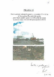 PRAHA 13. Návrh umístění reklamního panelu – o rozměru 2,2 x 4,0 m při komunikaci Rozvadovská spojka. Panel bude umístěn vpravo ve směru jízdy do centra na úro…