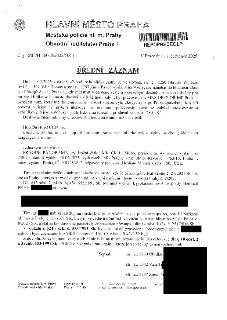 HLAVNÍ MĚSTO PRAHA, Městská policie hl. m. Prahy, Obvodní ředitelství Praha 1. MEPOP02QEC1P. Č. j.: MPPH 76068/2025/OŘ 1, V Praze dne 11. července 2025. ÚŘEDNÍ…