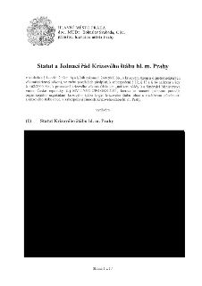 Dokument: Statut a Jednací řád Krizového štábu hl. m. Prahy. Vydavatel: Hlavní město Praha, primátor doc. MUDr. Bohuslav Svoboda, CSc. Dokument je vydán v soul…