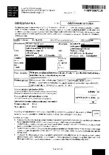 Objednávka č. OBJ/35/03/012872/2021 ze dne 11. 10. 2021. Objednatel: Hlavní město Praha, zastoupené ředitelem odboru HOM MHMP, Mariánské nám. 2/2, 110 01 Praha…