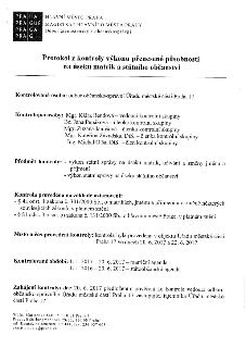 Hlavní město Praha, Magistrát hlavní města Prahy, Odbor živnostenský a občanskoprávní. Protokol z kontroly výkonu přenesené působnosti na úseku matrik a státní…
