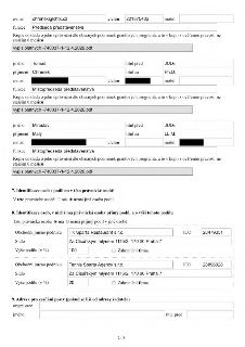 Stránka 2/8 úředního formuláře obsahující údaje o statutárních zástupcích a majetkových podílech. 1. Zástupce: e-mail chrenek@chtk.cz, telefon 221875402, funkc…