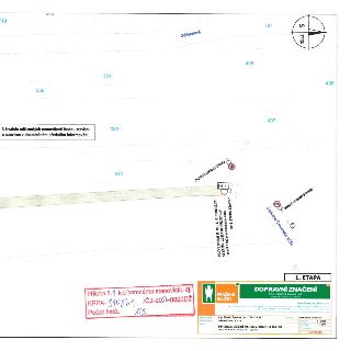 Dopravní značení - 1. ETAPA. Situační nákres dopravního značení pro stavbu 'PRODLUŽENÍ VODOVODNÍHO ŘADU', Ulice Ke Kaziště, Praha 16 - Lipence. Vypracoval: Ing…
