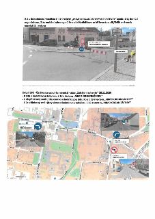 Detail DIO - Čelákovice uzavírka náměstí - akce „Zahájení adventu“ 28.11.2026. - B 1 s dodatkovou tabulkou E 13 s textem „MIMO ORGANIZÁTORY A REZIDENTY“ spolu…