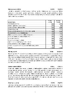 Strana 6 dokumentu obsahující přehled nákladů: 1. Malé opravy a údržba (36 694 tis. Kč, 92,90 %): podrobná tabulka s položkami (Servis tepelné techniky, Malová…