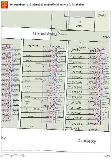 Katastrální mapa zobrazující pozemek parc. č. 2794/300 o výměře 32 m2 v k.ú. Strašnice. Mapa obsahuje parcelní čísla (např. 2773/12, 2794/211, 2794/305, 2773/1…