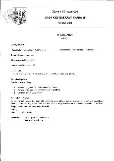 Zápis z 14. zasedání Rady městské části Praha 18 ze dne 01.07.2026. Předmět: Změny rozpočtu, číslo usnesení 256/14/26. Rada schvaluje rozpočtové opatření č. 32…