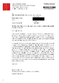 Vnitřní sdělení Magistrátu hlavního města Prahy, Odbor školství, mládeže a sportu, ze dne 12.09.2023. Předmět: Podnět k podání žádosti ve věci podílu na pozemk…