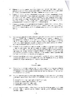 Část smlouvy obsahující body 4.2 až 6.3. Body 4.2-4.4 definují povinnosti příjemce ohledně propagace a prezentace projektu (logo, místa). Článek V (Sankce) def…