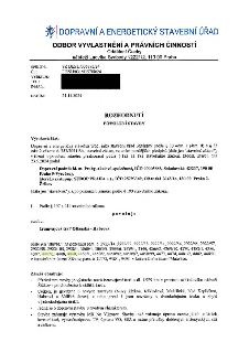 Rozhodnutí o povolení stavby vydané Dopravním a energetickým stavebním úřadem, odborem vyvlastnění a právních činností, oddělení Čechy, nábřeží Ludvíka Svobody…