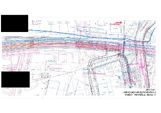 Koordinační situační výkres stavby '21-266.230 - TT OLŠANSKÁ - HABROVÁ', výkres č. 4, měřítko 1:500, DUSP. Mapa zobrazuje plánovanou tramvajovou trať v oblasti…