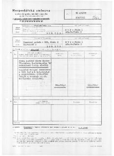 Hospodářská smlouva o převodu správy národního majetku (§ 347 hospodářského zákoníku), Čís.: HS 426/85, 914/0103, 9/86a. Přebírající organizace: Výstavba sídli…