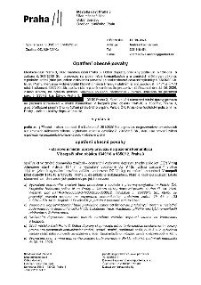 Městská část Praha 3, Úřad městské části Praha 3, Odbor dopravy, Oddělení silničního úřadu. Spis. značka: S ÚMČ P3 374452/2026, Značka: OD/1094/26/Ka. V Praze…