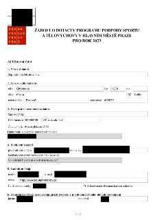Žádost o dotaci v programu podpory sportu a tělovýchovy v hlavním městě Praze pro rok 2023. Žadatel: Squashclub Strahov, z.s., IČO: 62939858, sídlo: Chodecká 1…
