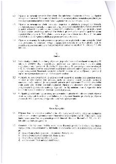 Strana 4 smlouvy obsahující články IV (pokračování), V a VI. Článek IV (4.2-4.4) specifikuje povinnosti příjemce ohledně prezentace městské části Praha 1 a ozn…