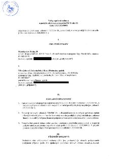 Veřejnoprávní smlouva o poskytnutí dotace z rozpočtu MČ Praha 20, číslo: S/12/2026/0095. Smluvní strany: Poskytovatel: Městská část Praha 20, sídlo: Jívanská 6…
