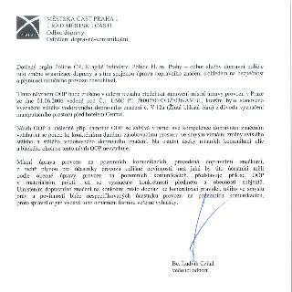 MĚSTSKÁ ČÁST PRAHA 1, ÚŘAD MĚSTSKÉ ČÁSTI, Odbor dopravy, Oddělení dopravně-komunikační. Dotčený orgán Policie ČR, Krajské ředitelství Police hl. m. Prahy – odb…