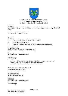 Zápis z 142. zasedání RMČ Praha – Vinoř konaného dne 08.04.2026 od 08:00 hodin v čp. 97, ulice Bohdanečská. Přítomni: Ing. BISKUP Michal, Ing. HLUŠÍ Lenka Ph.D…