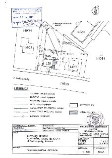Situační výkres stavebních úprav rodinného domu č.p. 13/14 v ulici Nad koupadly, Praha 4. Dokument obsahuje katastrální mapu s vyznačením parcel (140/94, 140/5…