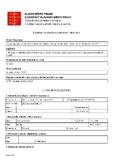 Žádost o programovou dotaci, Hlavní město Praha, Magistrát hl. m. Prahy, Odbor kultury a cestovního ruchu, Oddělení národnostních menšin a cizinců. Název progr…