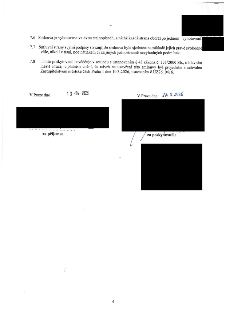 Závěrečná část smlouvy obsahující ustanovení 7.6 až 7.8: 7.6 Smlouva je vyhotovena ve dvou stejnopisech, z nichž každá strana obdrží po jednom vyhotovení. 7.7…