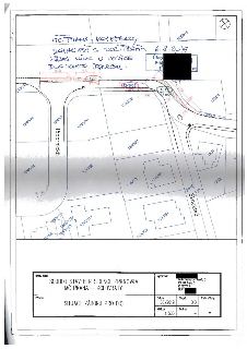 Situační nákres záboru pro DIO (dopravně inženýrské opatření) pro projekt 'SOUBOR STAVEB RESIDENCE PRKNOVKA MČ PRAHA - KOLOVRATY'. Dokument obsahuje ručně psan…