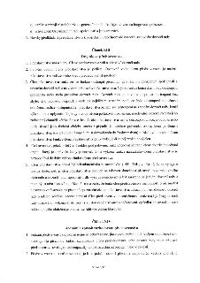 Výňatek ze stanov společnosti (strana 8/17), obsahující články XIII a XIV. Článek XIII: Organizace představenstva (4 členové, volí je dozorčí rada, funkční obd…
