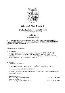 Městská část Praha 9, 14. Zastupitelstvo městské části konané dne 09.06.2026. NÁVRH č. BJ 440/2026 na: Změnu Smlouvy o výpůjčce č. VYP/OŠEF/0009/2013 mezi MČ P…