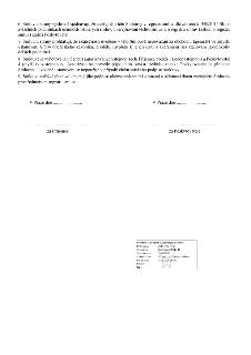 Závěrečná ustanovení smlouvy (body 6-9) a elektronický podpis. Bod 6: Uveřejnění v registru smluv dle zákona č. 340/2015 Sb. zajišťuje Poskytovatel. Bod 7: Sku…